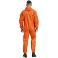 thumbnail image 4 of iiniim Men Long Sleeve Hooded Dustproof Mechanic Uniform Workshop Auto Workwear Work Jumpsuit Coverall Orange M/165, 4 of 7
