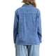 thumbnail image 3 of Chaqueta de mezclilla larga INSPIRE CHIC para mujer, de manga larga y oversize, con bolsillos, color azul claro M, 3 of 5