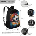 thumbnail image 2 of ZUXONGSY Splatter Painting Soccer Print Backpack Set for Kids Teens 17 Inches Bookbag Casual Daypack 3 In 1 Schoolbag With Lunch Bag Pencil Bag Set for Boys Girls, 2 of 6