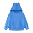 thumbnail image 4 of WhouRiu Boys Girls Solid Color Hoodie Kids Unisex Long Sleeve Hooded Pullover With Pockets Autumn Winter Cozy Soft Sweatshirts,5-6 Years, 4 of 4