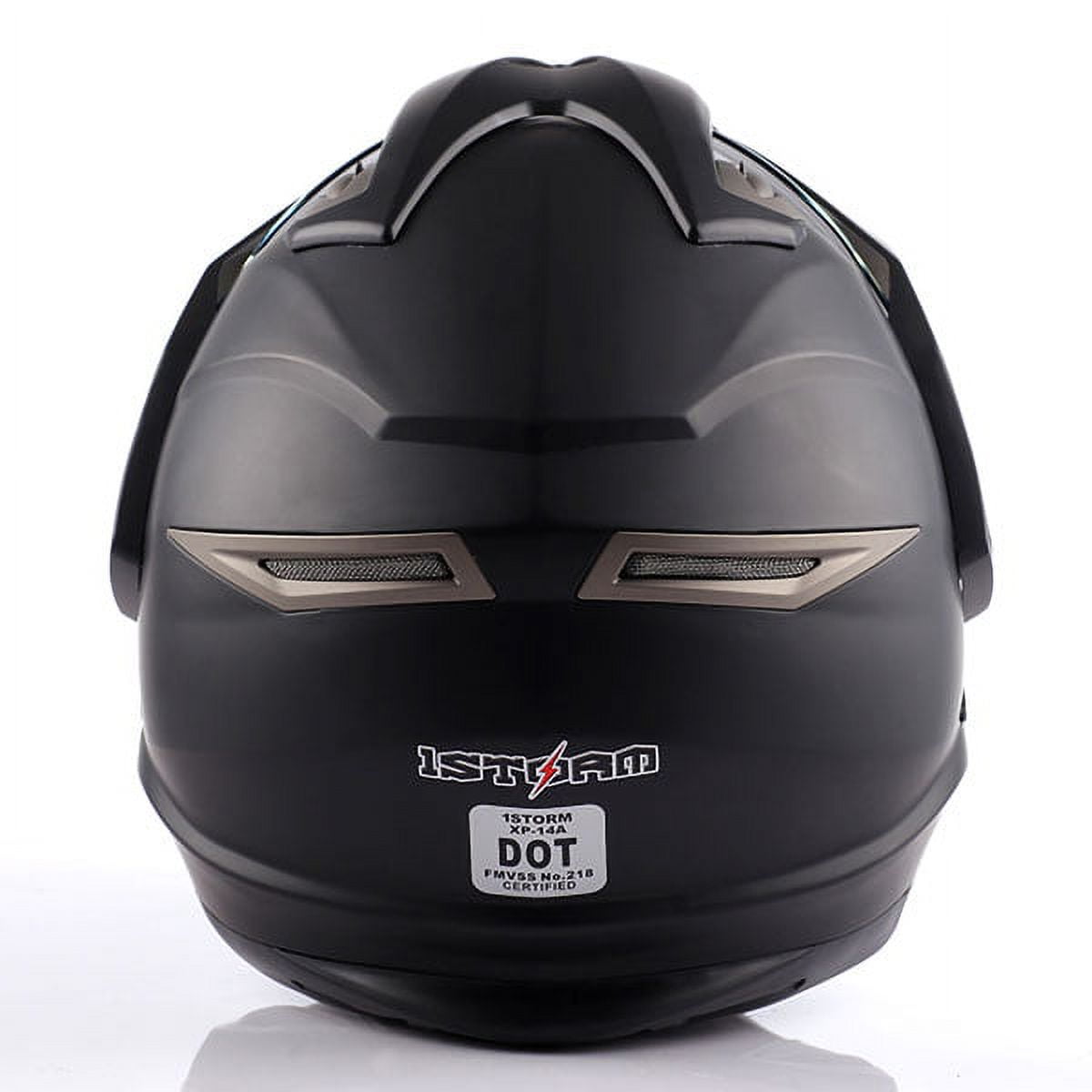 1Storm Dual Sport Helmet Motorcycle Full Face Motocross Off Road Bike HGXP14A Matt Black