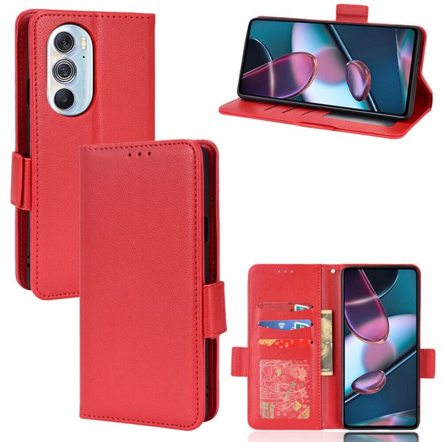 Motorola Edge 30 Pro Case , PU Leather Flip Cover Card Slots Magnetic Closure Wallet Case for Motorola Edge 30 Pro