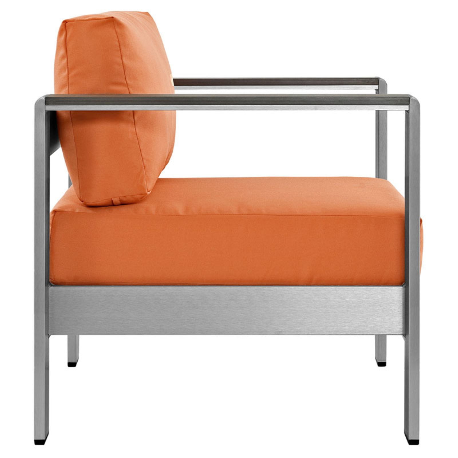 Modway Shore Aluminum Outdoor Lounge Chair with Arms