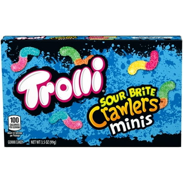 Trolli Sour Brite Crawlers Mini Gummy Candies, 3.5 oz-Pack of 6