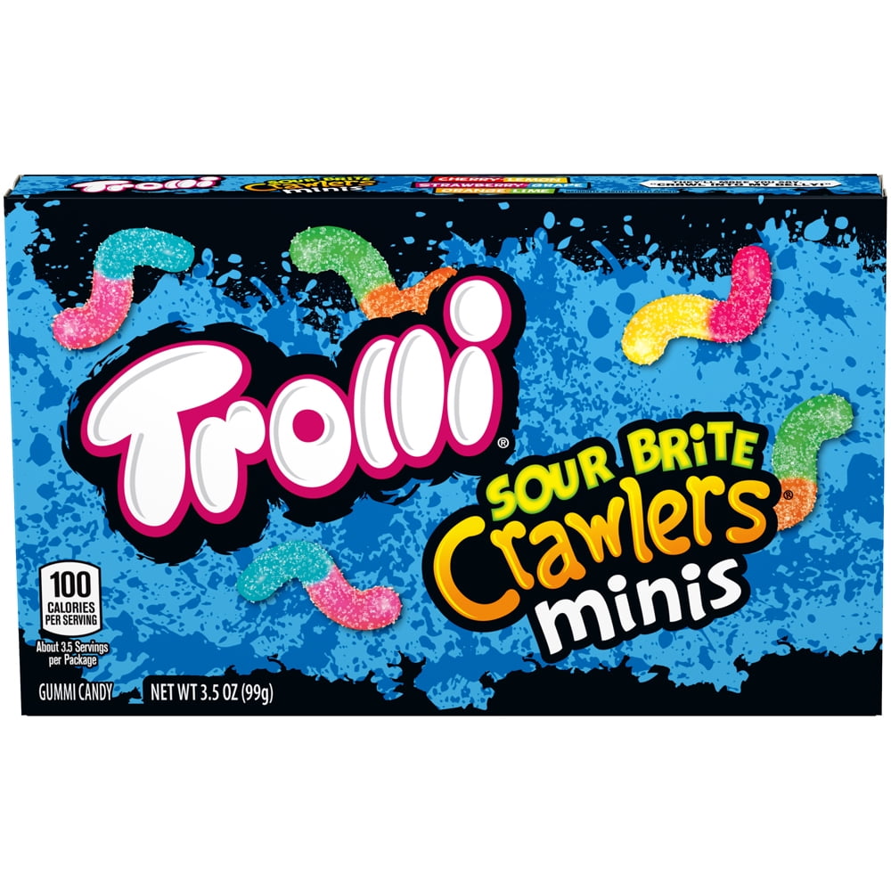 Trolli Sour Brite Crawlers Mini Gummy Candies, 3.5 oz Box