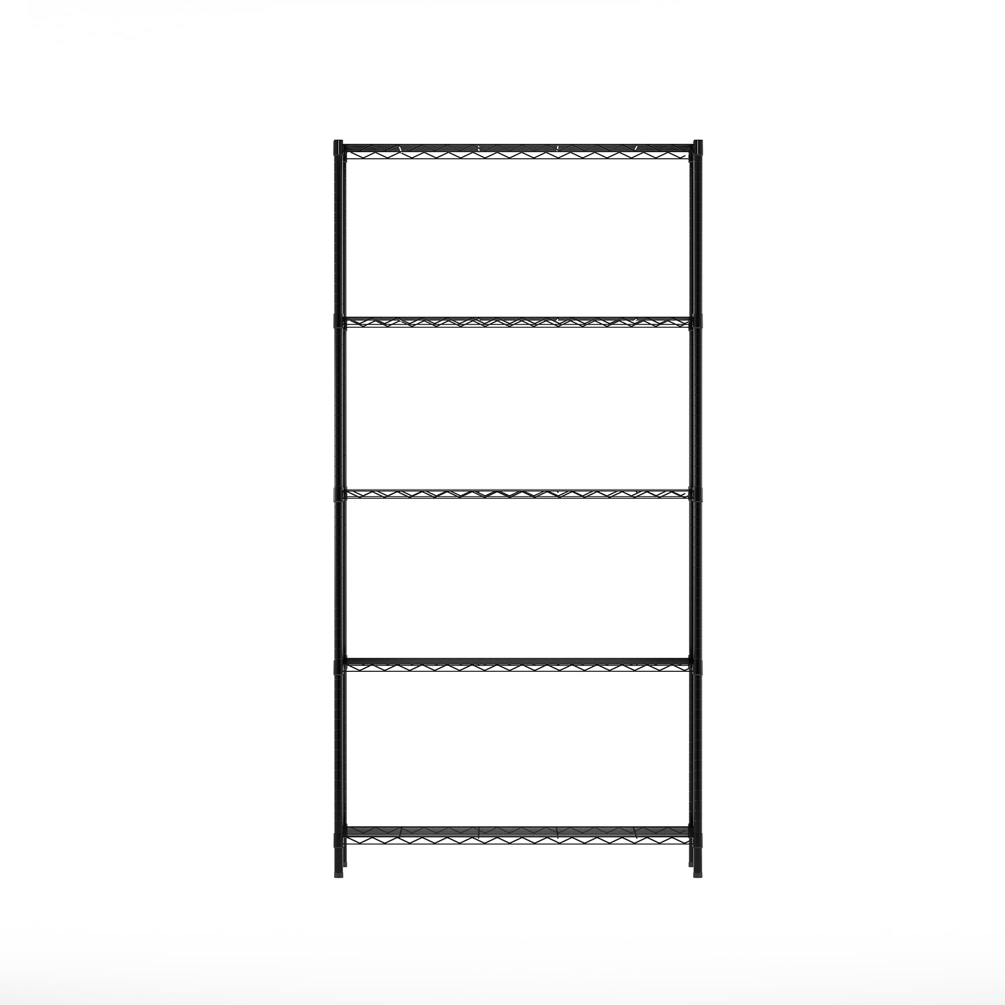Furinno Wayar 5-Tier Metal Storage Shelf Rack, 36 x 14 x 72, Black
