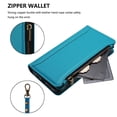 thumbnail image 5 of For Samsung Galaxy S26 Plus 5G Wallet Phone Case-PU Leather Magnetic Flip Cover with 9 Credit Card Slots,Zipper Pocket & Detachable Wrist Strap,Shockproof,Turquoise,For Galaxy S26 Plus 5G, 5 of 8