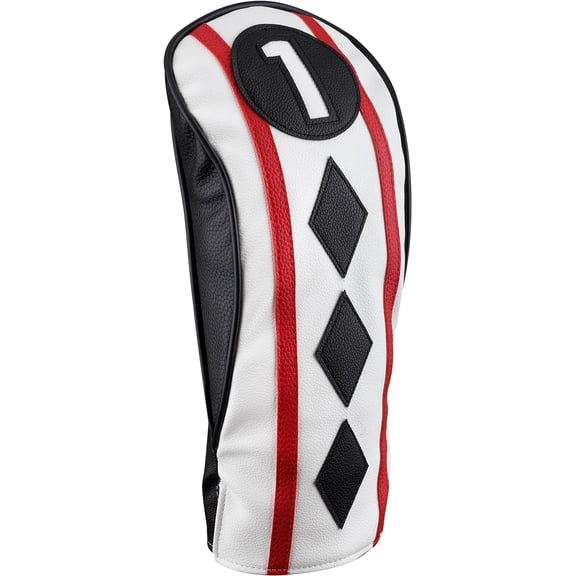 Majek Golf Clubs Club Premium Poker Diamond Protective Hand Made Black Red White Head Covers 460cc Driver #1 Cover