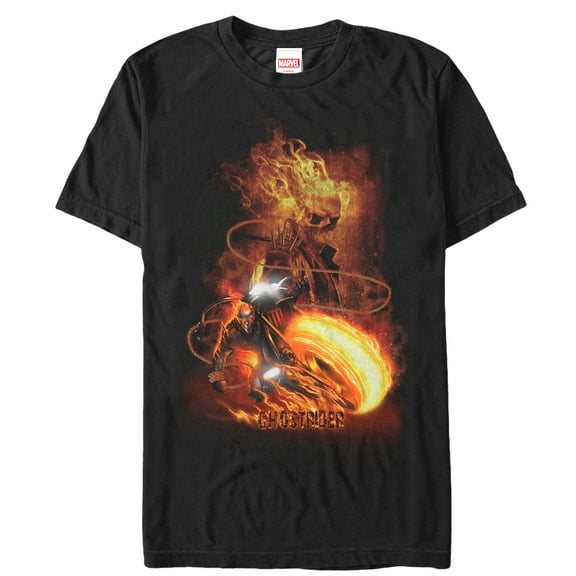 Men's Marvel Ghost Rider Fire Fury  Graphic Tee Black 5X Large