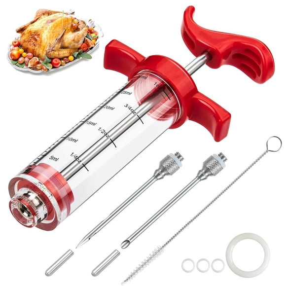 Jeringa inyectora de carne QPMR de plástico de 30 ml con 2 agujas