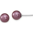 thumbnail image 2 of Sterling Silver Rh-Pl 8-9mm Plum/Wht Imitat Shell Pearl Post 3 Earring Set Made In China qe13847set, 2 of 5