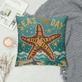 thumbnail image 2 of COMIO   Throw Pillow Cover Seas Day Vintage Beach Starfish Canvas Look Decorative Pillow Case Whimsical Home Decor Rectangle Queen Cushion Pillowcase, 2 of 5