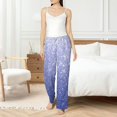 thumbnail image 4 of Cauagu Glittering Blue Purple Pajama Pants for Women Loose Fit Wide Leg Trouser Pants Casual Elastic Waist Drawstring Lounge Pants, 4 of 6