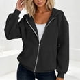 thumbnail image 3 of cocolona Womens Zip Up Hoodie Fall Winter Long Sleeve Oversized Hooded Sweatshirt Trendy Solid Color Jackets Tops with Pockets, 3 of 7