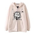 thumbnail image 5 of Dark hip-hop gótico Harajuku Y2k calavera marca impresa cremallera Sudadera con capucha hombres y mujeres Harajuku chaqueta sudadera, 5 of 5