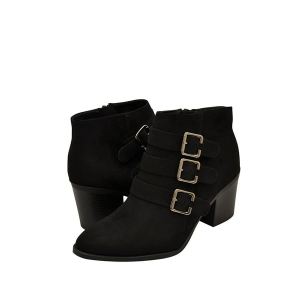 booties with a chunky heel