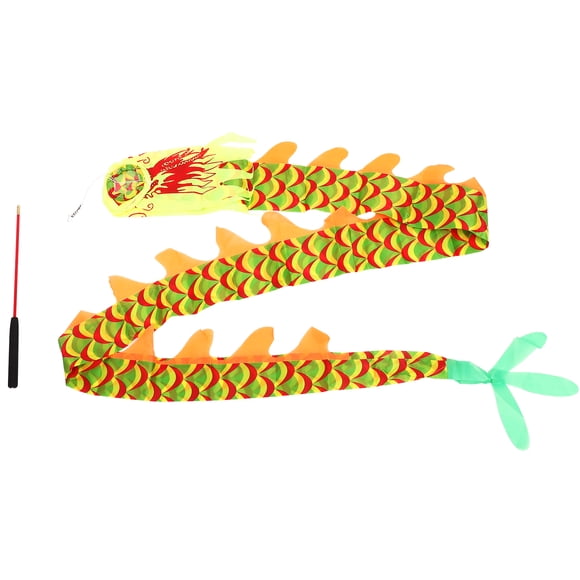 Miangastore 1 Set Chinese Style Ribbon Outdoor Fitness Dragon 3D Dragon Dancing Ribbon Streamer