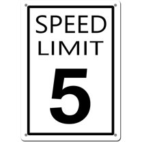 SPEED LIMIT 5 Aluminum Sign, SPEED LIMIT 5" traffic safety Sign, Waterproof Sign 8"x12" Metal Sign