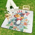 thumbnail image 6 of Patriotic Cat Flowers Fourth July Hat Picnic Blanket Waterproof Outdoor Beach Blanket Hand-held Pad Suitable for Travel, Camping, Beach, Family Gatherings, 6 of 7