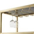 thumbnail image 5 of Chelsea Lane Mirror Glass Top Metal Bar Cart, Champagne Gold, 5 of 9