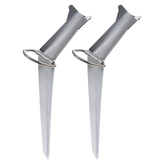 HOMEMAXS 2Pcs Fish Pole Folding Holder Stainless Steel Ground Support Stand for Fishing