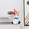 thumbnail image 6 of Dwarf Holding Flowerpot With Bunny, Decorative Figurine For Entrance, Outdoor Courtyard, Shelf, Desk, Coffee Table - Playful Quirky Design, Compact Size,, 6 of 6