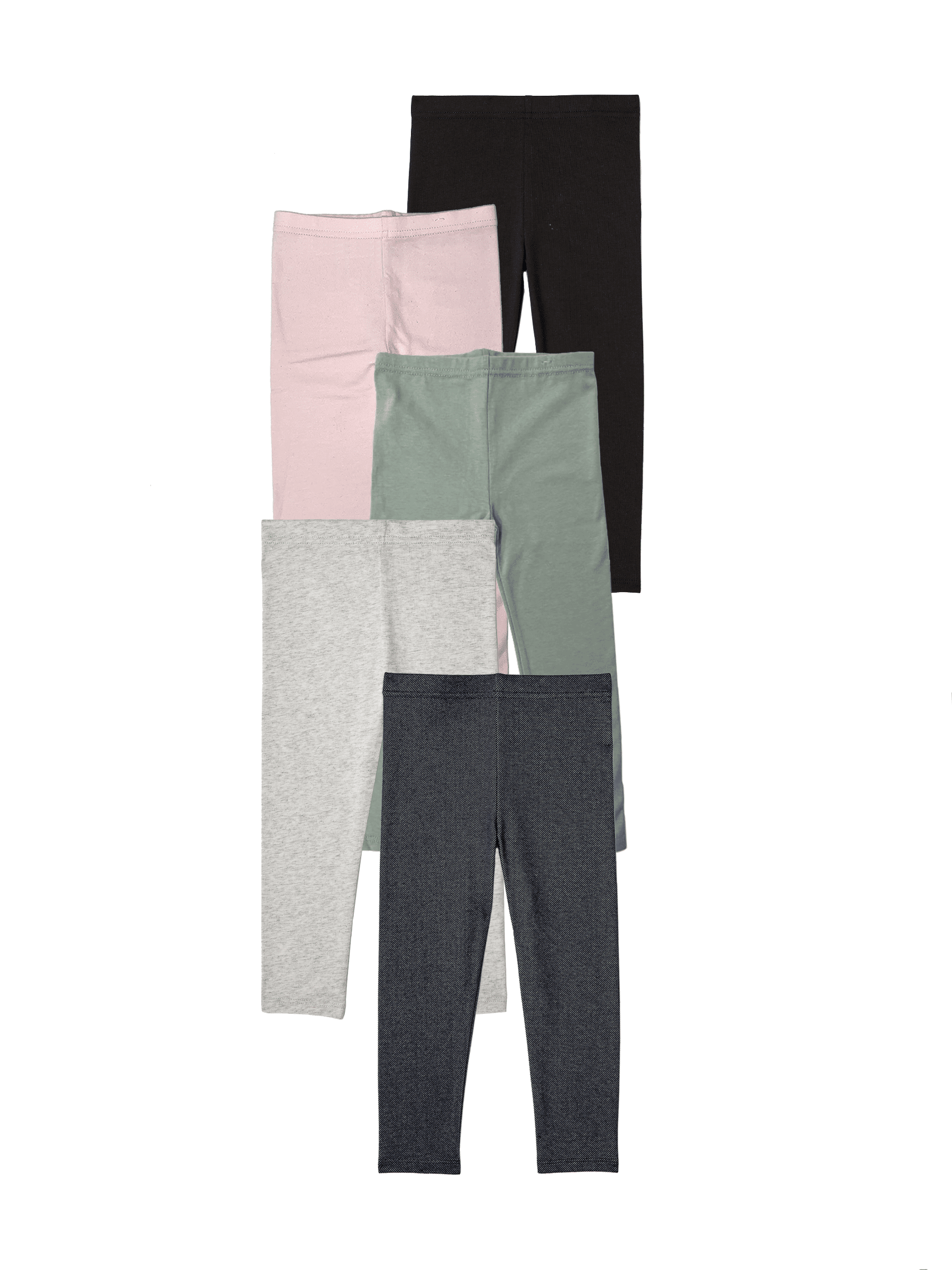 Garanamials Baby and Toddler Girl Leggings Multipack, 5Pack, Sizes 12M5T