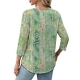 thumbnail image 5 of Womens Crew Neck Shirts 3/4 Sleeve Blouses Tunics Top Floral Printed Shirts Fashion 2026 Basic Tops Going Out Outfits Y2K Clothes, 5 of 7