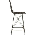thumbnail image 5 of SAFAVIEH Minerva 23" High Wicker Barstool, Brown/Black, Set of 2, 5 of 11