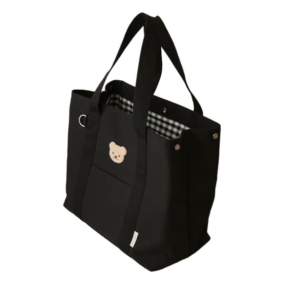 Segolike Women Canvas Tote Bag Casual Beach Valentines Day Gifts for Her Shopping Bag Black