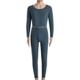 thumbnail image 1 of Men's Thermal Underwear Set, Soft Fleece Lined Long Johns, Winter Warm Base Layer Top & Bottom - Blue, 1 of 5