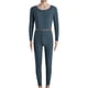 thumbnail image 1 of Conjunto de ropa interior térmica para hombre, calzoncillos largos con forro polar suave, capa base superior e inferior cálidas para el invierno, azul, 1 of 6