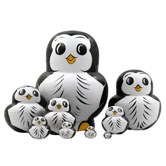 ZPAQI Matryoshka Russian Nesting Doll Set of 10 Handcrafted Wood Figurines Decors