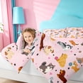 thumbnail image 4 of meiyoeat Cute Pet Dogs 7-Piece King Bedding For Girls,Kawaii Animals King Bed In A Bag For Kids,Pink Reversible, 4 of 7