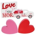 thumbnail image 5 of WASHWEPE 4Pcs Valentine's Day Table Centerpieces Wooden Sign Ornaments with Wood Materials, 5 of 8