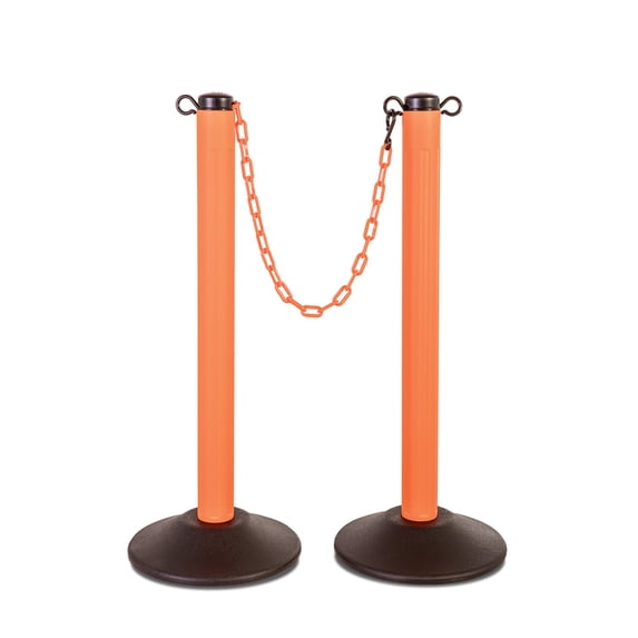 US Weight ChainBoss Outdoor/Indoor Stanchion with 10' of Plastic Chain – Fillable Base