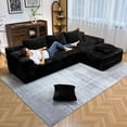 thumbnail image 3 of Kelyda 104" Modular L-Shape Sofa, Deep Seat and No Assembly Required, with Chaise, Black, 3 of 10