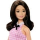 thumbnail image 3 of Barbie Fashionistas Doll #224 with Black Wavy Hair, Pink Gingham Dress & Accessories, 65th Anniversary Collectible Fashion Doll, 3 of 5