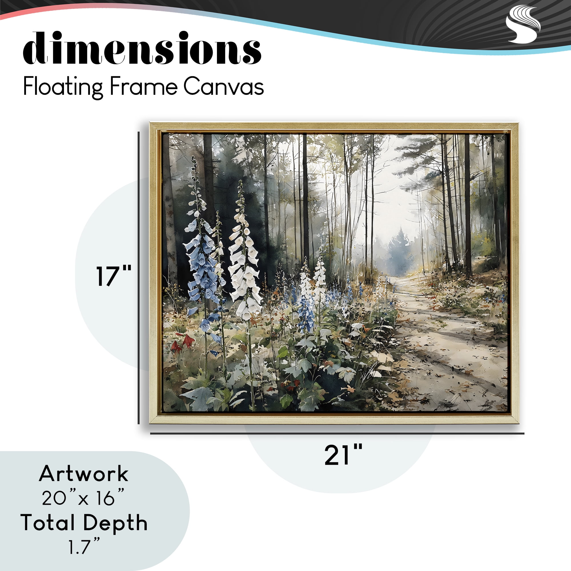 Stupell Industries Foxglove Path Sunlit Woods Gold Framed Floater Canvas Wall Art, design by Franklyn Gregory