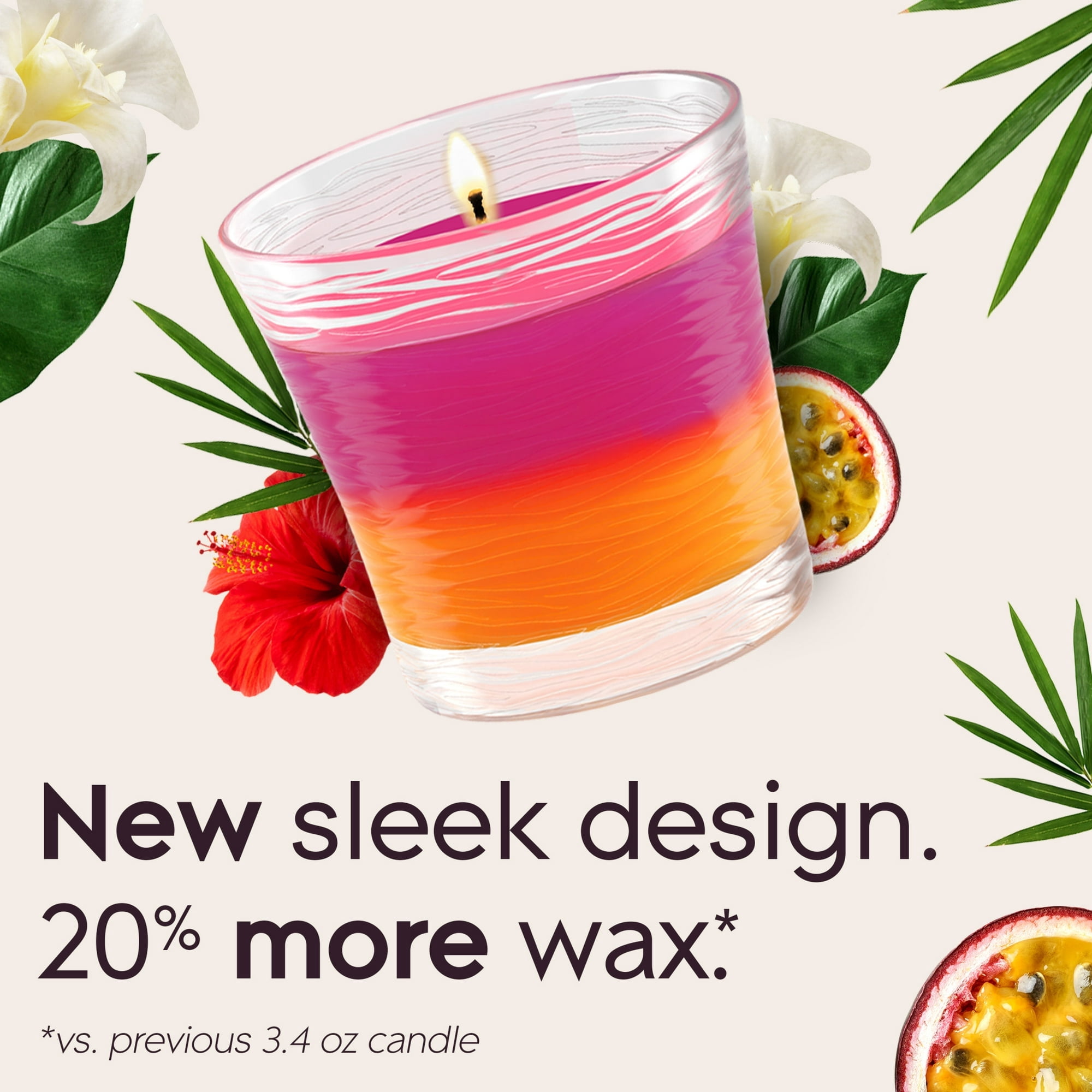 Glade 2in1 Single Wick Candles, Hawaiian Breeze + Vanilla Passionfruit, 8.16 oz
