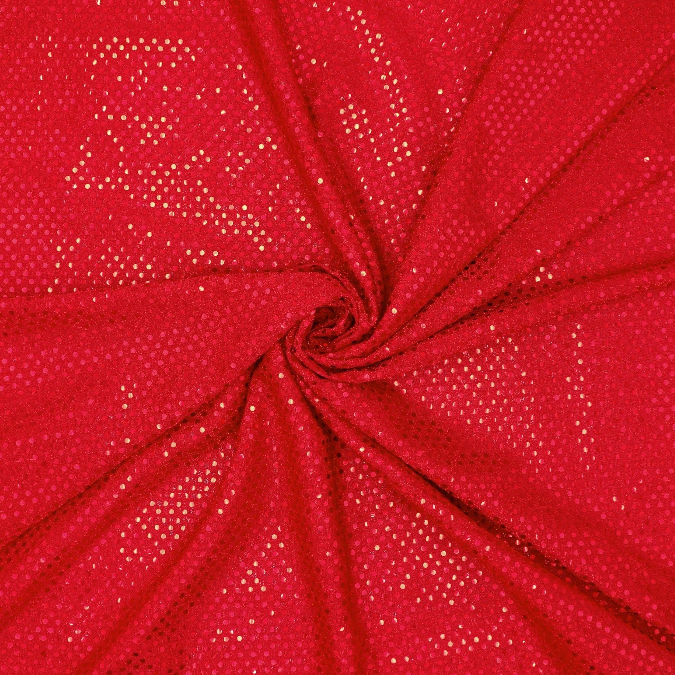Hello Hobby 38” x 72” 83% Polyester 17% Metallic Small Dot Sequin 2 Yard Precut Fabric, Red, 38" Wide for Sewing & Crafting