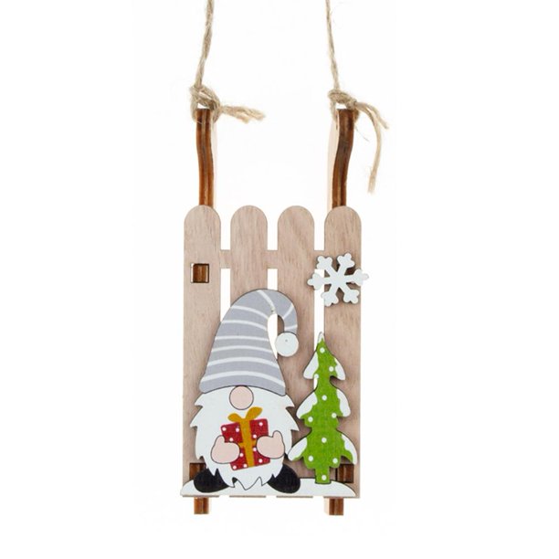 CAIROYAR Decoración navideña Trineo de Papá Noel Manualidad de madera DIY T7N7 Accesorios navideños