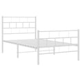 thumbnail image 4 of vidaXL White Metal Twin XL Bed Frame with Headboard, Heavy-Duty, Under-Bed Storage, No Mattress, 4 of 4
