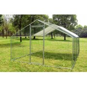 10x10ft Walk In Large Metal Chicken Coop Run Backyard Hen House Poultry Rabbit Cage Cover