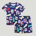 thumbnail image 4 of WIBACKER 3-8T Boys' Two Piece Rugby Sleepwear Top and Bottom Pajama Set Kids Cool Short Summer Pjs, 4 of 6