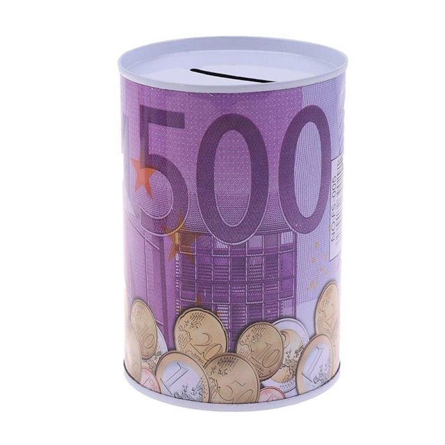 Square Piggy Bank Logbook Series Tin Plate Box Money Saving Pot Coin Box Gift Home Decoration Money Box Savings Coin Banknote Have Educational Significance ,Long Lasting
