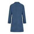 thumbnail image 4 of FAOWME Women's Vintage Coat With Pockets Long Sleeve Turndown Collar Solid Color Mid Length Slim Comfortable Elegant Jacket For Autumn Winter Daily Wear,Blue,S, 4 of 5