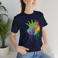thumbnail image 2 of Neon Princess Crown tshirt, Blacklight Glow Artsy tee, Royal lovers Gift, 2 of 2