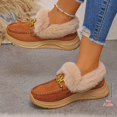 thumbnail image 7 of FRSASU Women's Winter Loafers Dressy Casual Slip On Non Slip Round Toe Fur Lined office Walking Shoes Orange, 7 of 7