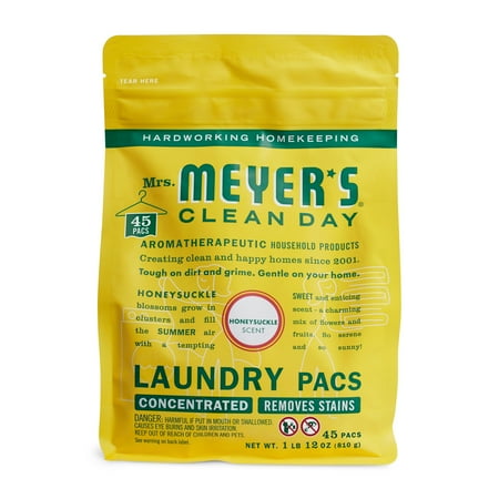 Mrs. Meyer's Clean Day Laundry Pacs, Honeysuckle Scent, 45 Pods